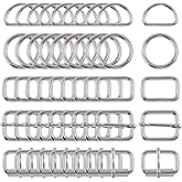 Swpeet 5 Style Metal Buckles - Adjustable Slide, D Ring, Circular Ring