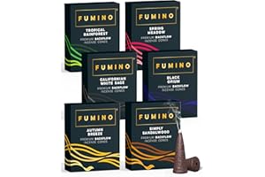 Backflow Incense Cones Fumino Fresh Multipack Essentials Bundle 6 Boxes 90 Cones Masala Agarbatti Joss Scent Fragrance for Re