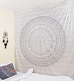 Silver Ombre Mandala Tapestry Unique Collection by Textile export creations Creations, Hippie Wall Hanging Tapestries,Twin Mandala Tapestry Wall Hanging,Throw Bedspred