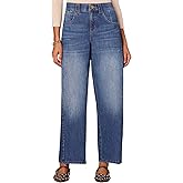 Democracy Women's Ab Solution Slimming High Rise Barely Barrel Leg Jeans