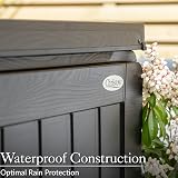 CHRISTOW Waterproof Storage Box 190L Lockable Lid Outdoor Plastic Wood Effect view 3