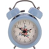 Konigswerk 3" Non-ticking Quartz Analog Twin Bell Alarm Clock With Nightlight (Blue) AC051G