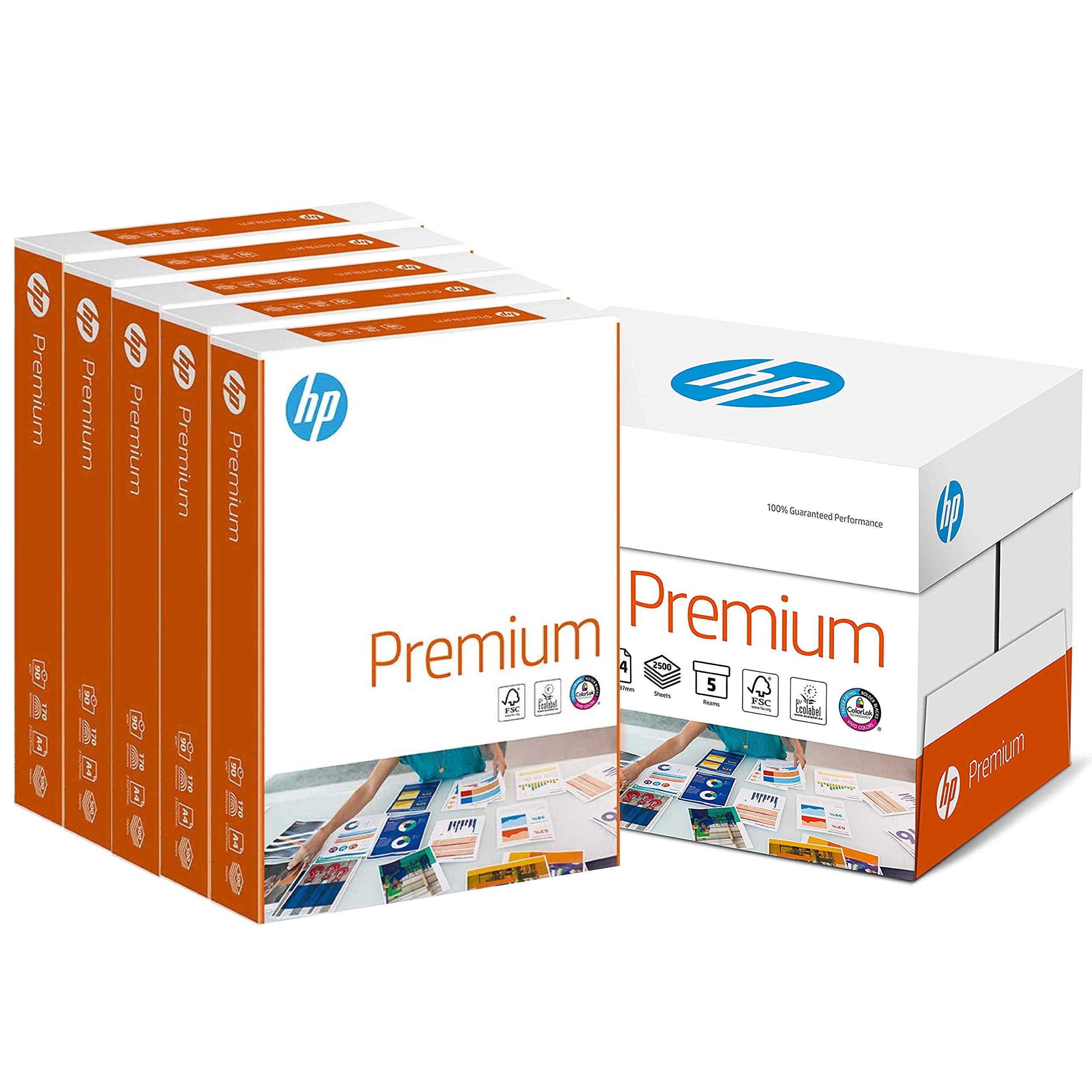 HP Premium A4 90gsm Paper - Box of 2500sh (5x500sh)