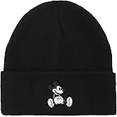 Mickey Mouse Embroidery Acrylic Knit Standard Cuff Beanie