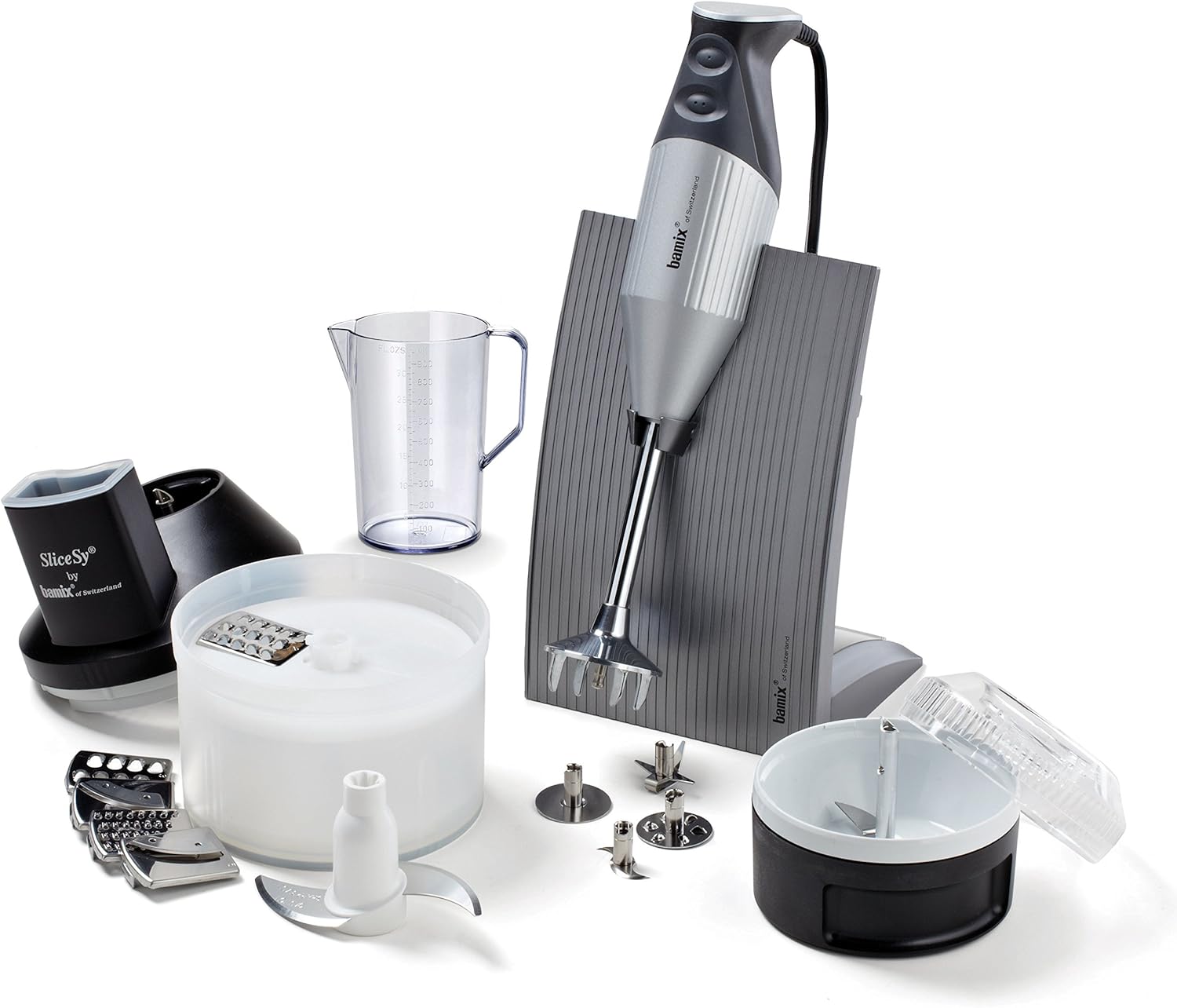 Bamix Superbox SwissLine Silver Coated 9 Piece Set and Slicesy Amazon