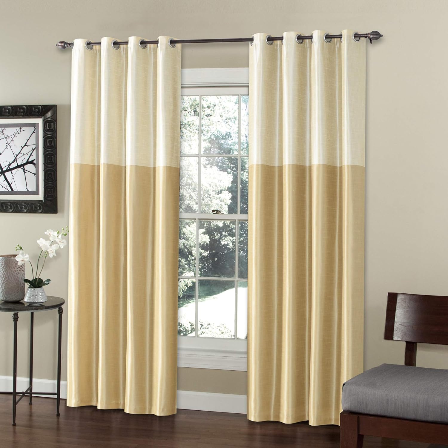 Buy Deco Window 7 5ft Silk Weave Ivory Set Of 2 Curtains Online At