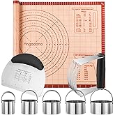Biscuit Cutter,Pastry Cutter, Bench Scraper, Silicone Pastry Dough Baking Mat Set, Baking Tools and Accessories Kit