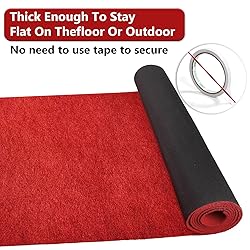 Red Carpet Runner Rug for Party and Event, Non-Slip