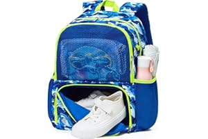 WAWSAM Kids Swim Bag for Swimmers, Beach Gym Bag with Wet Dry Shoes Compartments