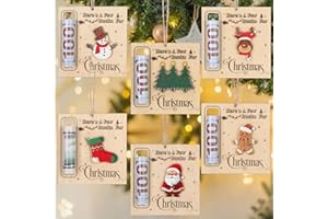 Dansydaisy Christmas Money Holders for Cash Gift Wooden Christmas Money Holders Ornament Bulk Xmas Cash Gifts Tree Hanging Ornament Here's a Few Buck for Xmas Holiday Party Favors(6 Pcs,Vintage Style)