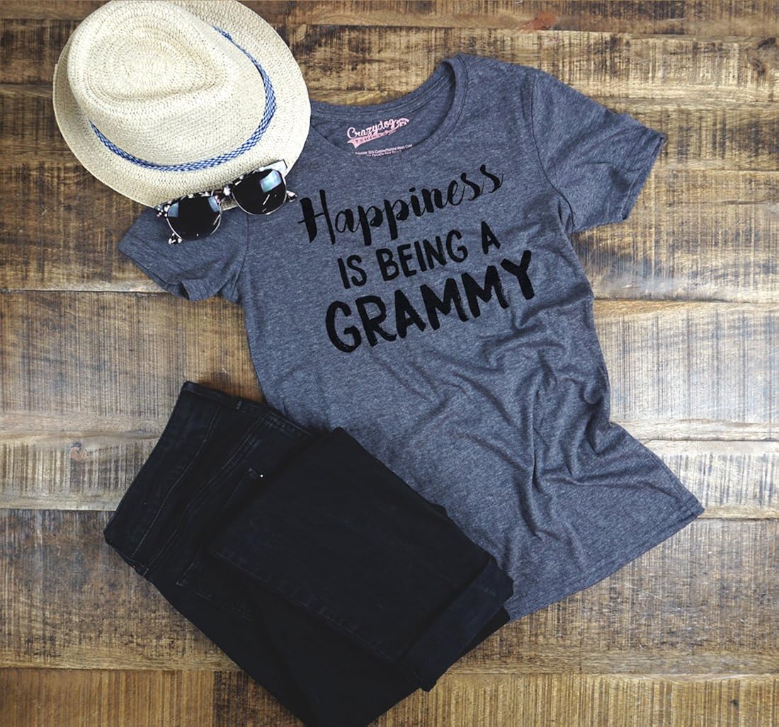 Womens Happiness is Being a Grammy Funny T Shirt Gift Grandmother for Grandma: Clothing