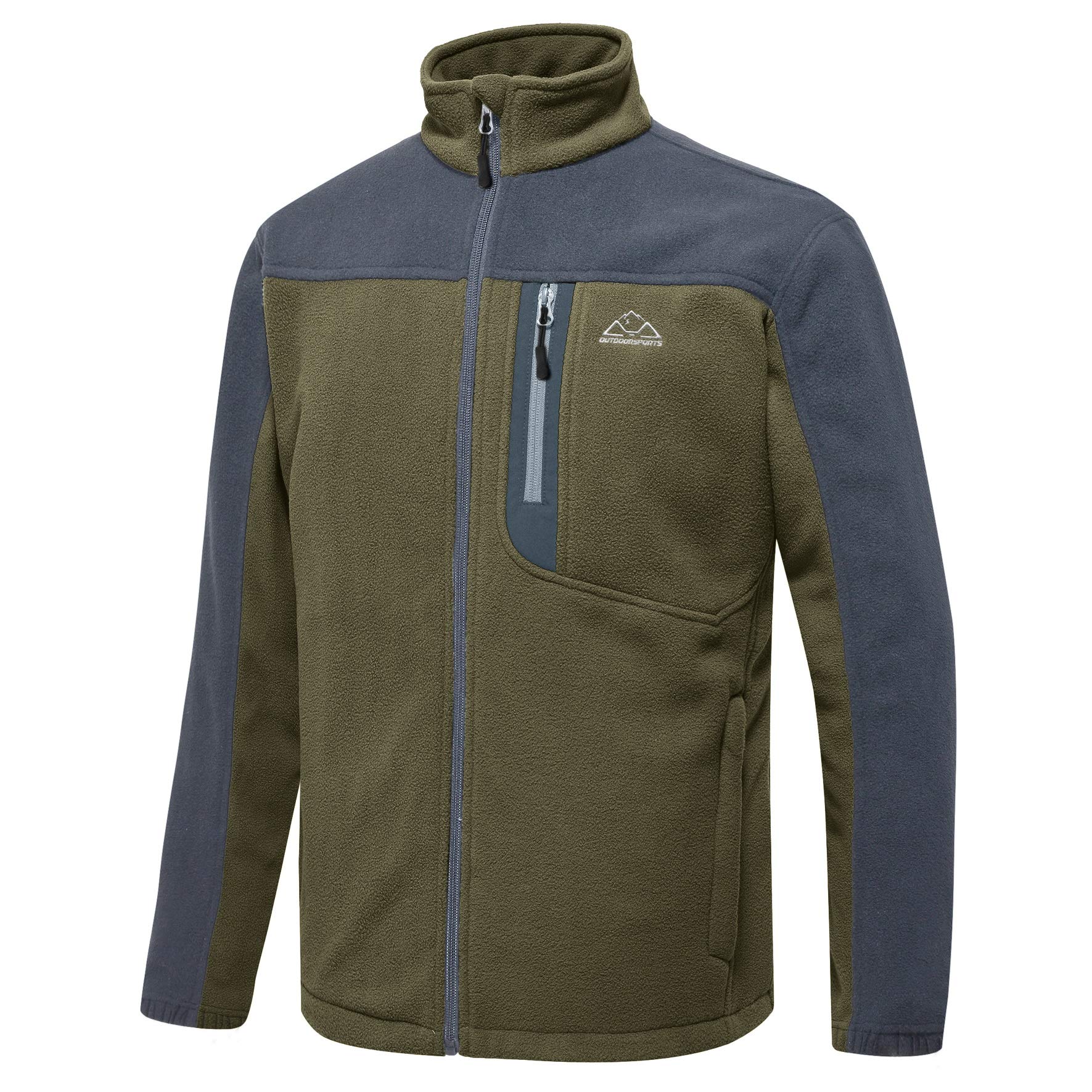 TBMPOY Men's Full-Zip Fleece Jacket Soft Polar Winter Outdoor Coat with Pockets