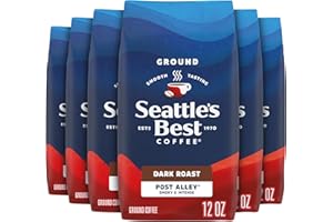 Seattle's Best Coffee Post Alley Blend Dark Roast Ground Coffee | 12 Ounce Bags (Pack of 6)