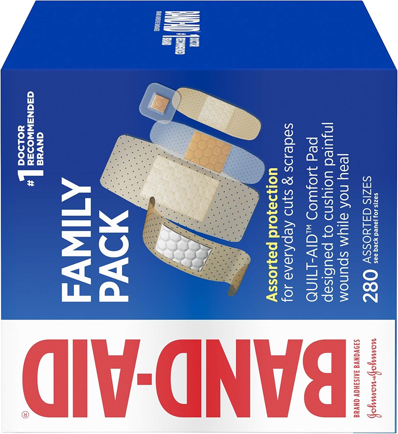 Band-Aid Brand Adhesive Bandage Family Variety Pack, Sheer and Clear Bandages, Assorted Sizes, 280 ct: Health & Personal Care