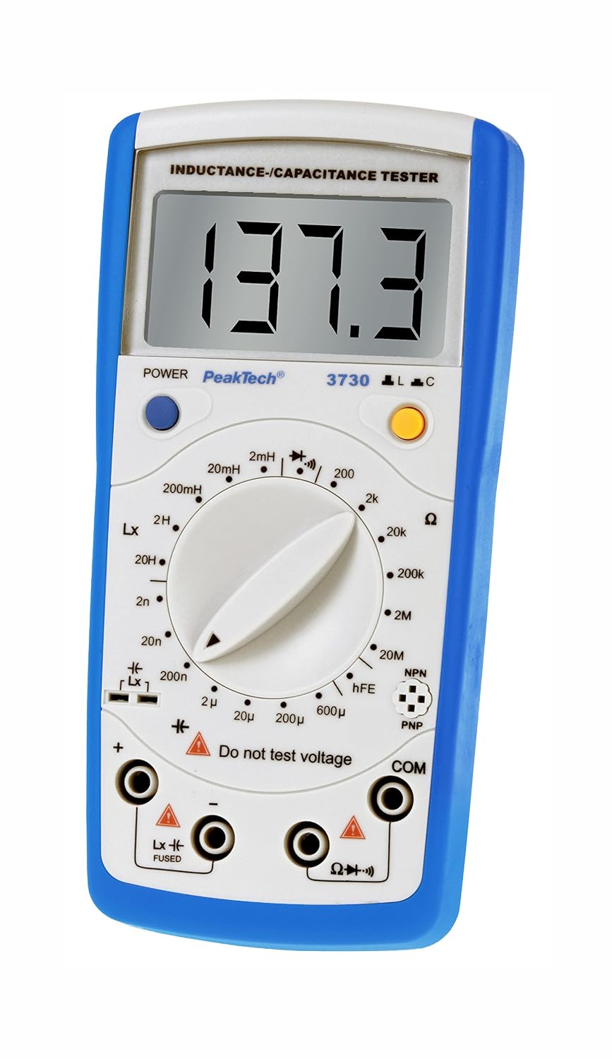 PeakTech LCR Meter, Max. 200 µF / 20 H / 20 Mohm, 1 Unit, P 3730, Blue - Image 3