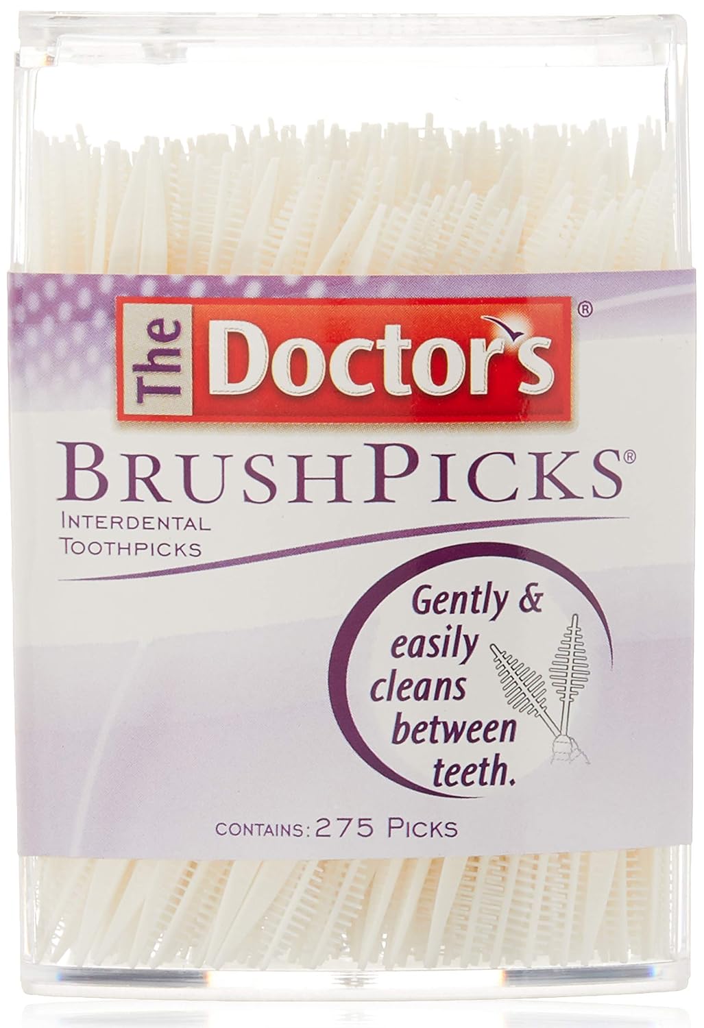 The Doctor's BrushPicks Interdental Toothpicks, 275 Count (Pack of 1), As the Picture Shows, 275 Count (Pack of 4)