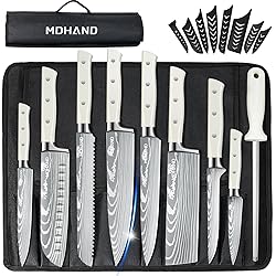 MDHAND Professional Chef Knife Set with Roll