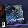 YuanDian Light up Now Playing Vinyl Record Stand, Wooden Acrylic Holder for Vinyl Album Display and Storage, Vinyl Illuminated LED Display Shelf with 16 Changing Color Lights