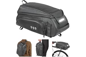QYCHHJ Bike Pannier Bag Waterproof Bicycle Rear Rack Bag Extendable Cycle Storage Pouch with Shoulder Strap Bike Rack Seat Bag Bike Saddle Bag