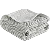 NTBAY Jersey Cotton Quilted Toddler Blanket, Breathable and Warm for Boys and Girls Baby Blanket, 30x40 Inches, Grey Grid