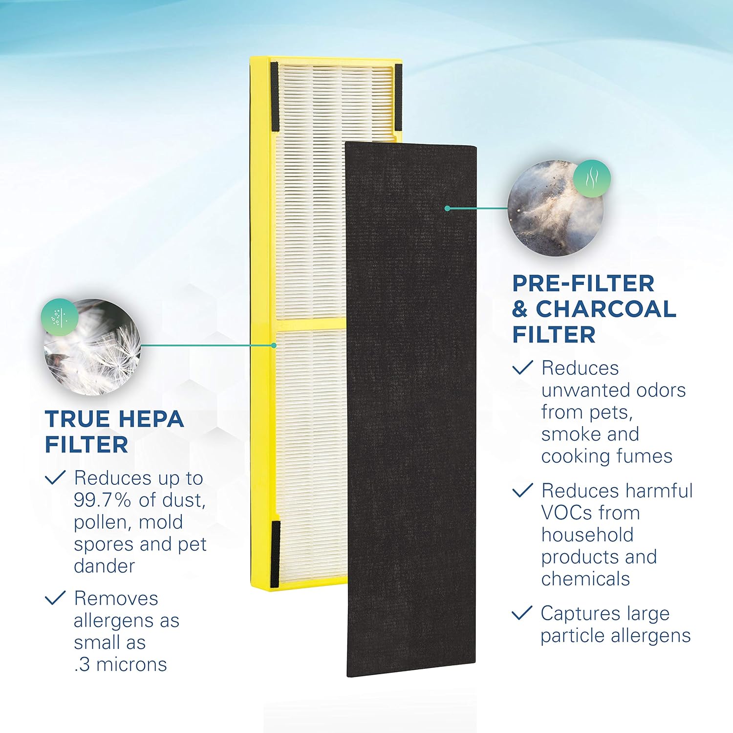 Germ Guardian FLT4825 HEPA GENUINE Air Purifier Replacement Filter B for GermGuardian AC4300BPTCA, AC4900CA, AC4825, AC4825DLX, AC4850PT, CDAP4500BCA, CDAP4500WCA and More, 1-Pack: Home & Kitchen