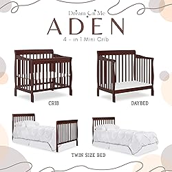 Dream On Me Aden 4-in-1 Convertible Mini Baby Crib