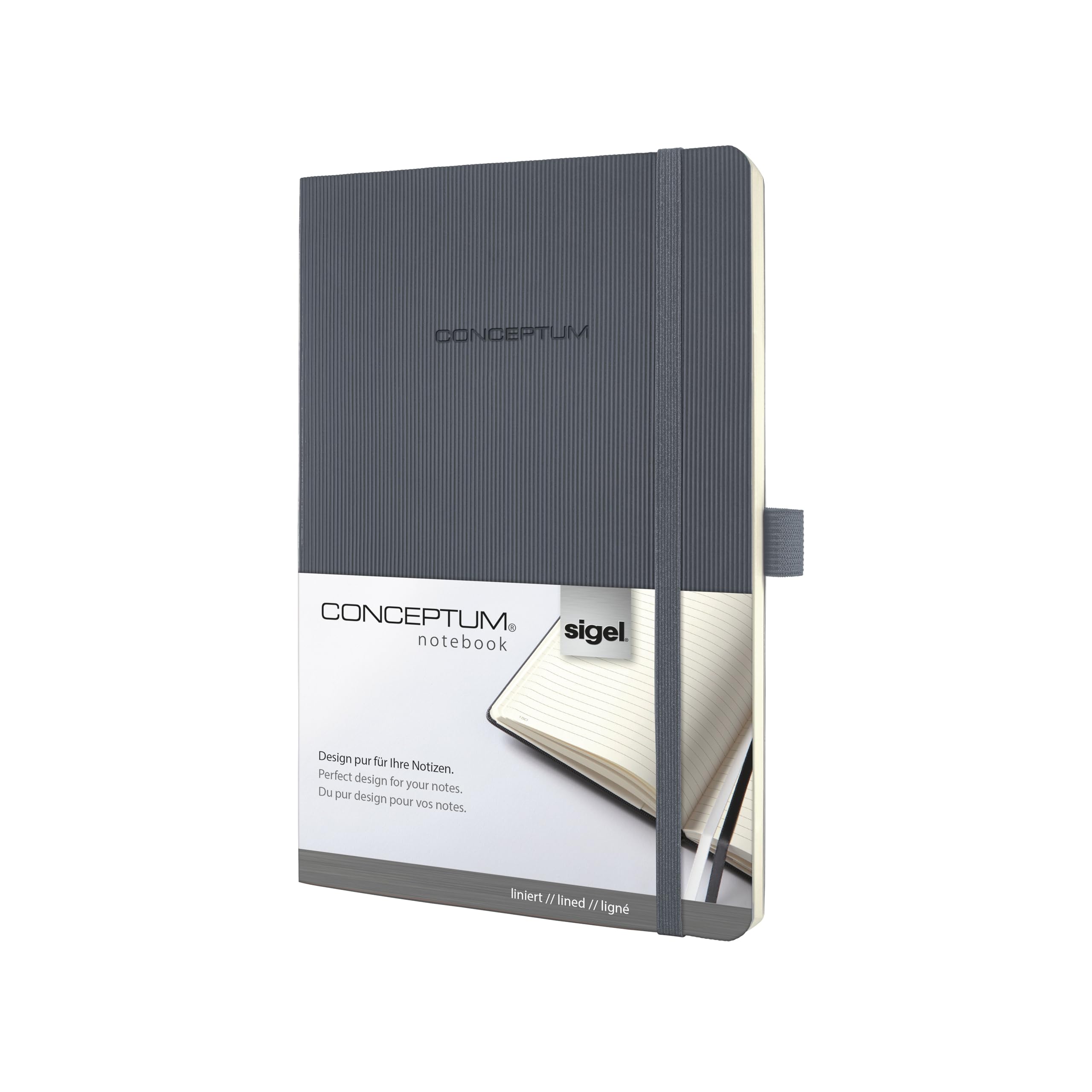 Sigel CONCEPTUM A5 Lined Softcover Notebook - Dark Grey
