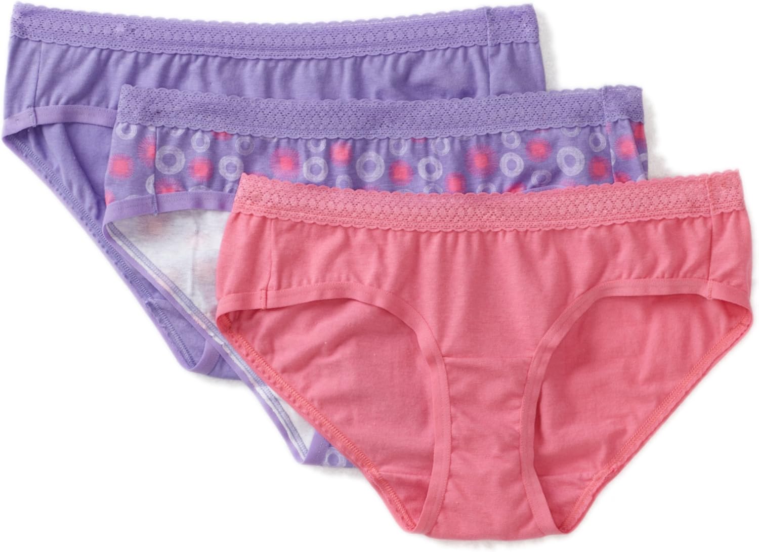 Vanity Fair Women's True Comfort Lace Stretch Hipster Panties 3Pack