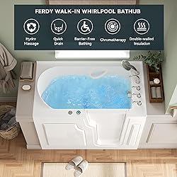 FerdY Floridian 55" x 33" Walk-in Whirlpool Bathtub