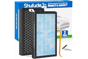 SHUFUDEJA Model 3 Air Filter for Tesla, Air Conditional Replacement Cabin Air Filter Compatible with Tesla Model 3 & Model Y Accessories (2 Pack)