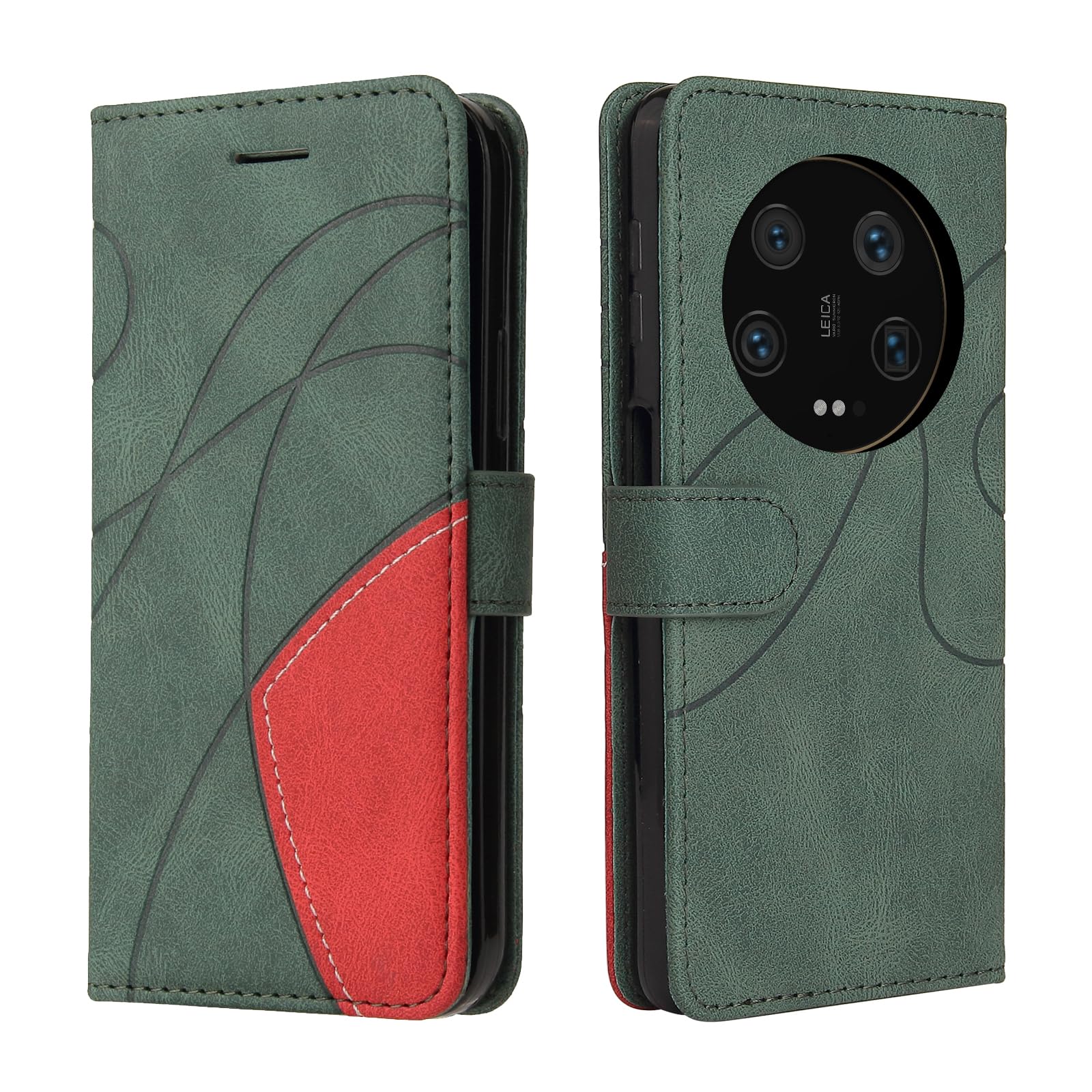 CXTcase for Xiaomi 13 Ultra Case, Wallet PU Leather Flip Folio Case Cover with Card Holder Slots Magnetic Closure, Protective Phone Case for Xiaomi 13 Ultra, Green — image 1