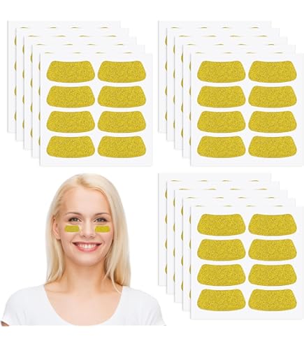 EyeBlack Gold Glitter Streifen – 2 Paar, Abziehbar & Einfach Anzubringen – Perfekt Für Sportfans, Partys Oder Events, Ohne Chaos & Ablösbar