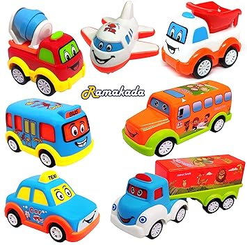 Ramakada Unbreakable Pull Back Car Truck Toy Set for Kids