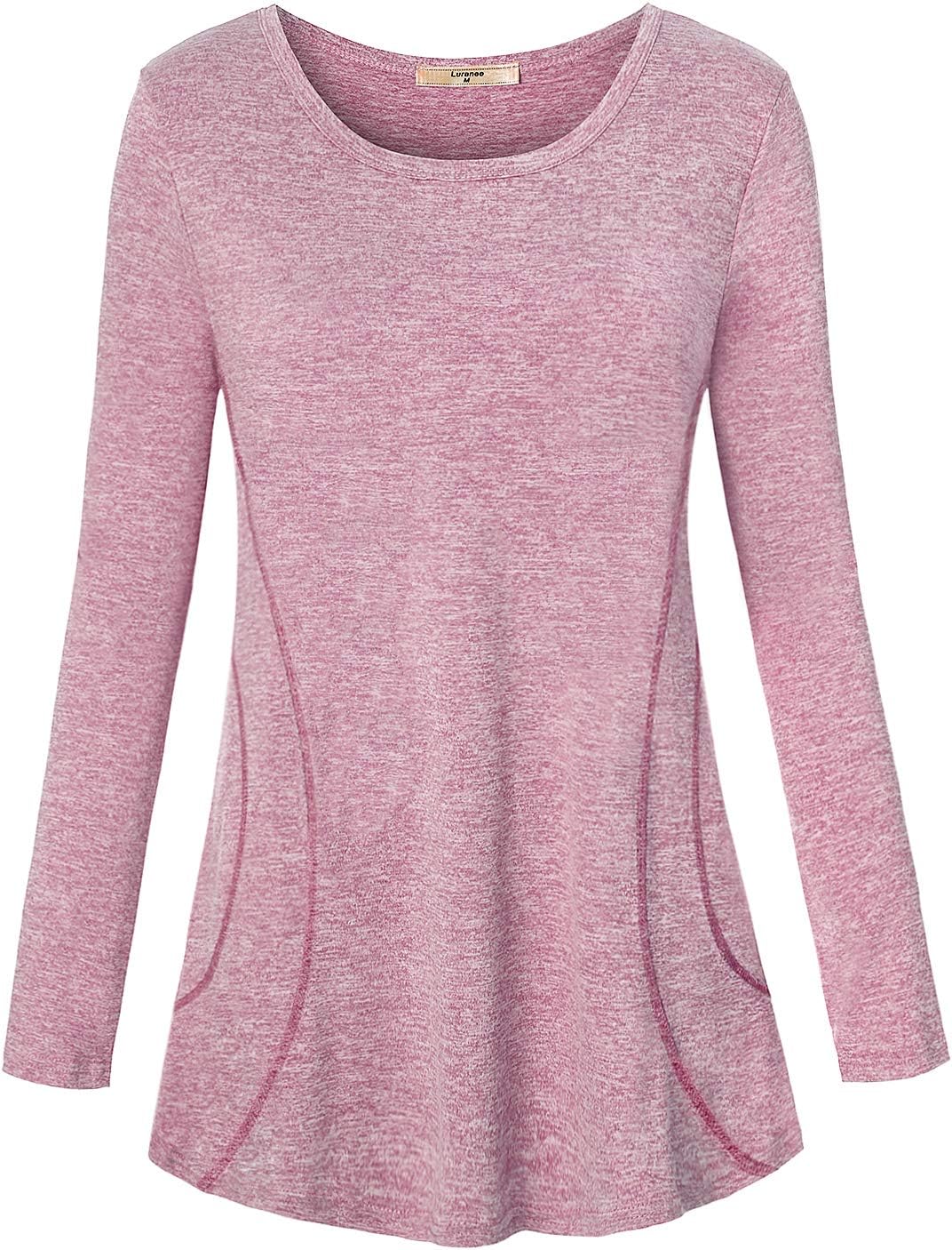 Womens Yoga Running Tops Long Sleeve Crew Neck Casual Loose Gym Shirts