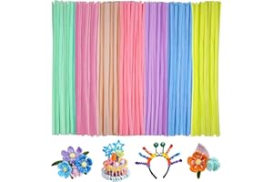 Ainiv Pipe Cleaners, 200PCS Chenille Stems, Multi-Color Pipe Cleaners Craft, Fuzzy Sticks Craft Supplies, Arts and Crafts for Creative Handmade DIY Project Decorations（7 Macaron Colors)
