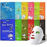 Celavi Essence Facial Sheet Face Mask Variety Set Classic Authentic Korean Moisturizing Skincare (12-Packs)