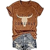 Cowgirl Shirts for Women Western Cowboy Graphic T Shirt Country Concert Tee Tops Boho Aztec Rodeo Outfit
