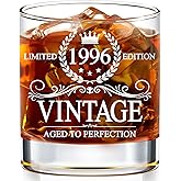 GLAKEUN 30th Birthday Gifts For Men - 30th Birthday Decorations - 1996 Vintage Whiskey Glass - Gifts For 30 Year Old Man - 1996 Bday Gift For Him - 30th Years Old Whiskey Glasses - Gift For 30th Bday