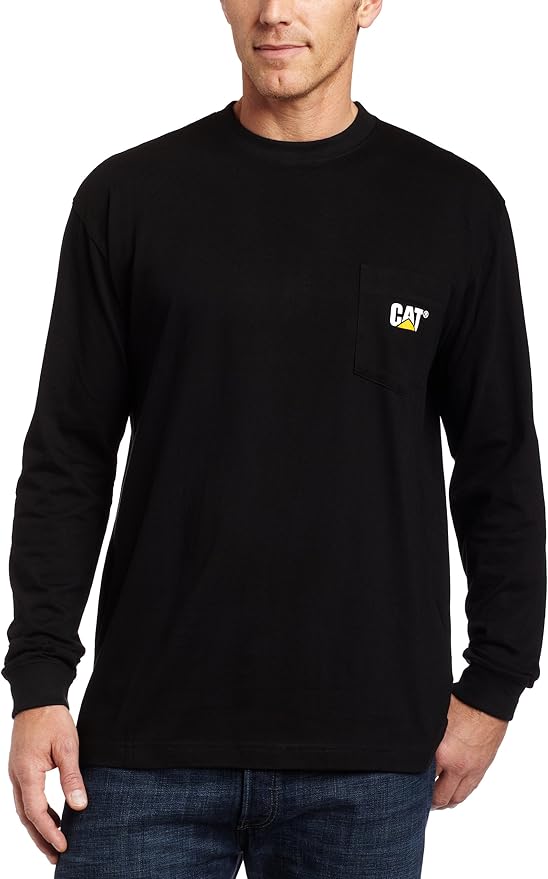 Caterpillar Men's Trademark Pocket Long Sleeve TShirt (Regular and Big