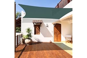 Coarbor 8'x11.99' Sun Shade Sail Outdoor Canopy Cover Rectangle Heavy Duty Shade Cloth for Backyard Yard Deck Patio Garden Outdoor, Green