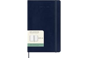 Moleskine Classic 18 Month 2025-2026 Weekly Planner, Soft Cover, Large (5" x 8.25"), Sapphire Blue, 208 pages