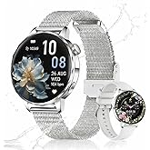 PODOEIL Smart Watch for Women,1.27 Inch HD Touchscreen,Bluetooth Calling,Heart Rate & Sleep Tracking, 100+ Sports Modes,IP68 Waterproof Fitness Tracker for Android & iPhone (Silver)