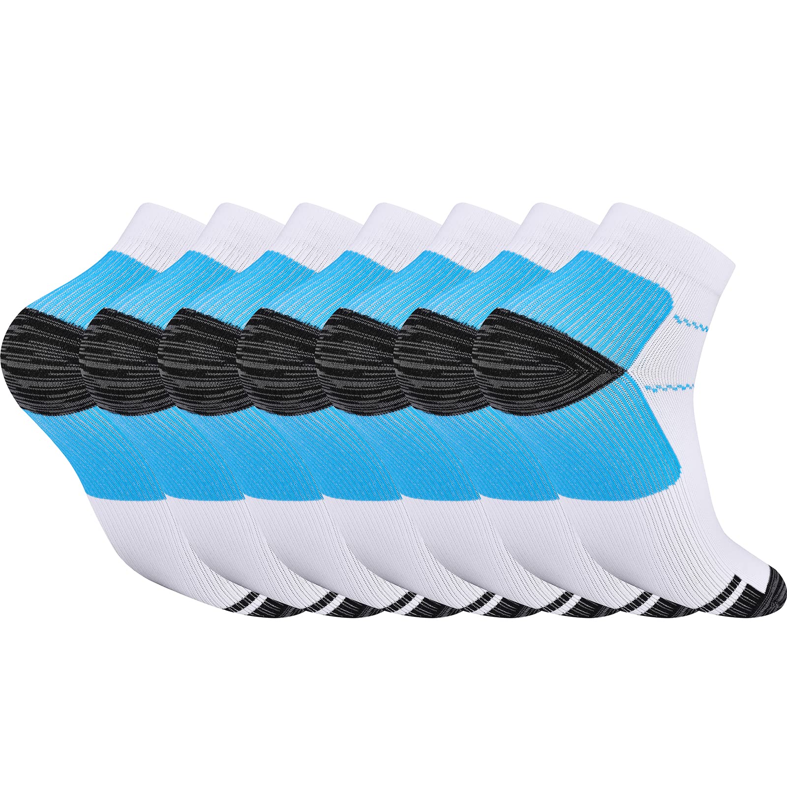 Pnosnesy 3/6/7 Pairs Compression Socks for Men & Women Plantar Fasciitis Socks Low Cut Sports Socks Athletic Socks with Arch Support Plantar Fasciitis