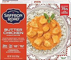 Saffron Road Frozen Butter Chicken – High Protein, Seed Oil Free, Chickens Raised with No Antibiotics, No Artificial Ingredie