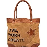 RAJERIYA Upcycled Large Canvas shoulder Bag or Canvas Tote Boho Handbag For Women