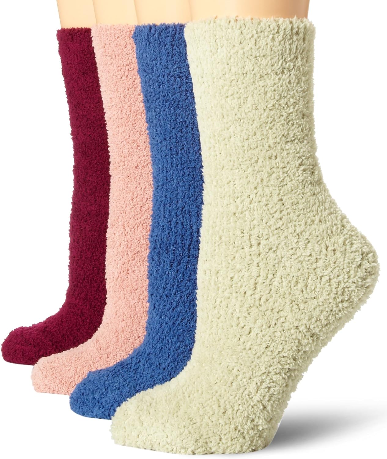 Muk Luks Women's Micro Chenille Socks 8 Inch 4 Pair Pack, Multi, One