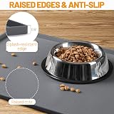 Hubulk Dog Feeding Mat 24x16 0.5in Grey Silicone Waterproof Non-slip view 3
