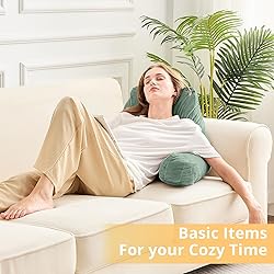 Sasttie Reading Pillow for Bed, Velvet Back Support