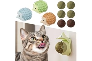 Petinstinct 6 Pcs Catnip Ball Toys with Rubbing Shell, Lickable Roller Catnip Toys for Cats Chew, Edible and Refillable Kitten Toys, Teeth Cleaning Dental Indoor Cat Treats Toys, 3 Shells 6 Balls