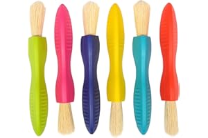 READY 2 LEARN Triangle Grip Toddler Paintbrush Set - Set of 6 - Easy-Grip Art Supplies - Thick Paint Brushes for Toddler Art - Art Supplies for Toddlers 1-3